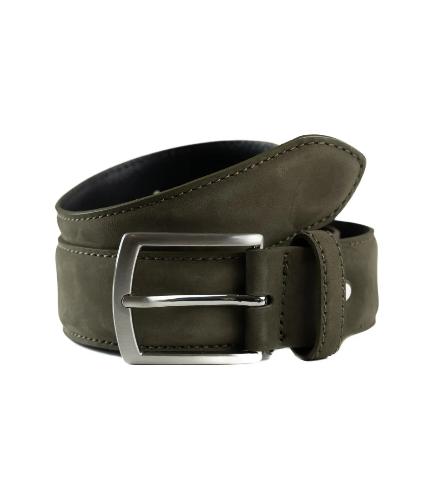 Outlet Riem 3.5 cm volnerfleder Nubuck Kaki Heren Riemen
