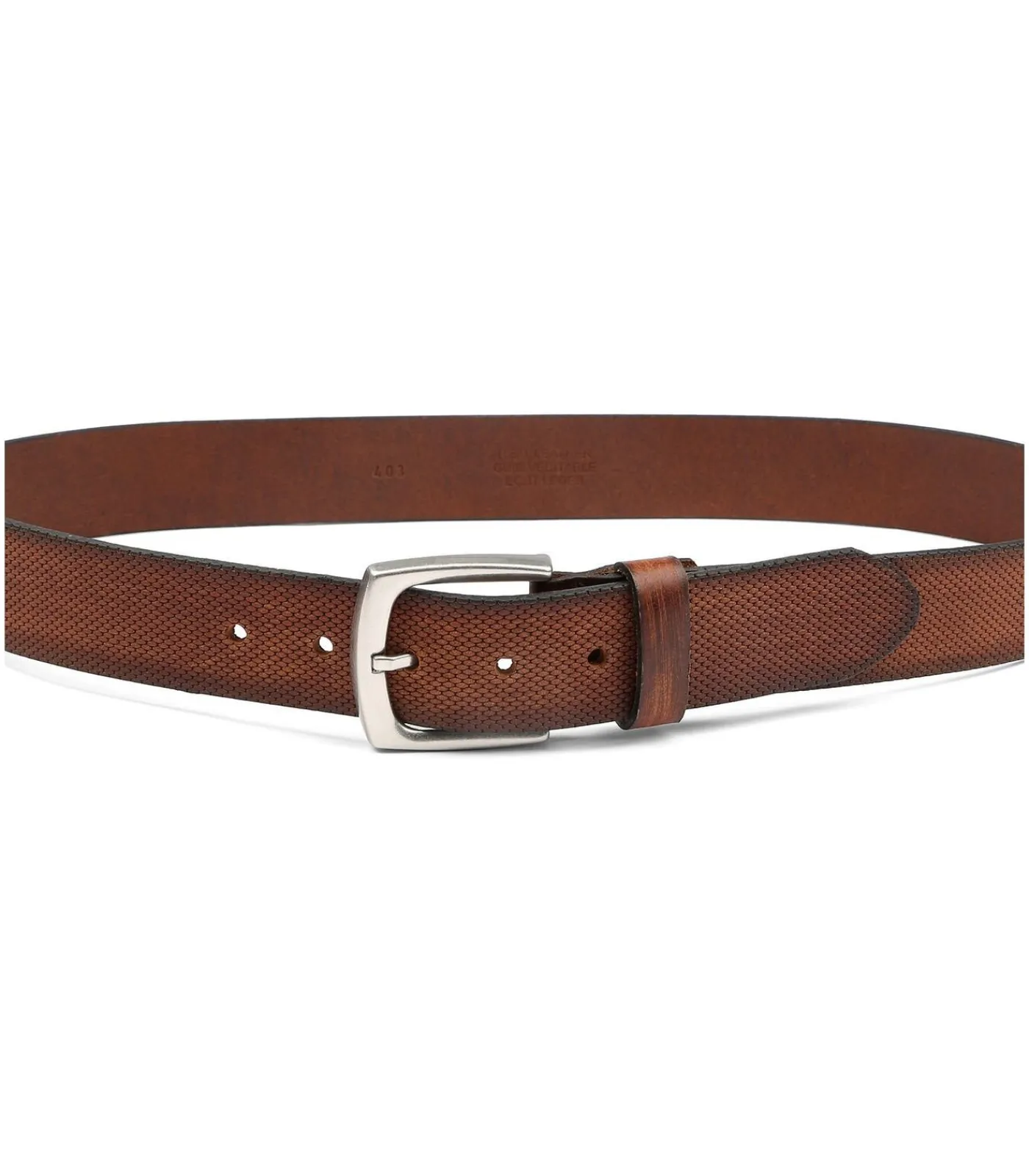 Heren Suitable Riem Leer Cognac Bruin