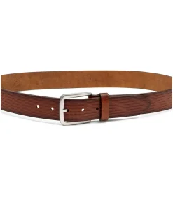 Online Riem Structuur Leer Bruin Heren Riemen