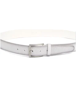 Heren Suitable Riem Structuur Leer Wit