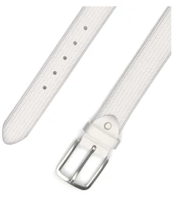 Heren Suitable Riem Structuur Leer Wit