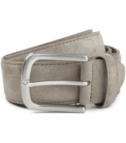 Heren Suitable Riem Suède Leer Taupe