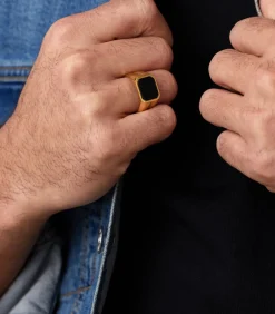 Heren Lucardi Ring Staal - goudkleurig