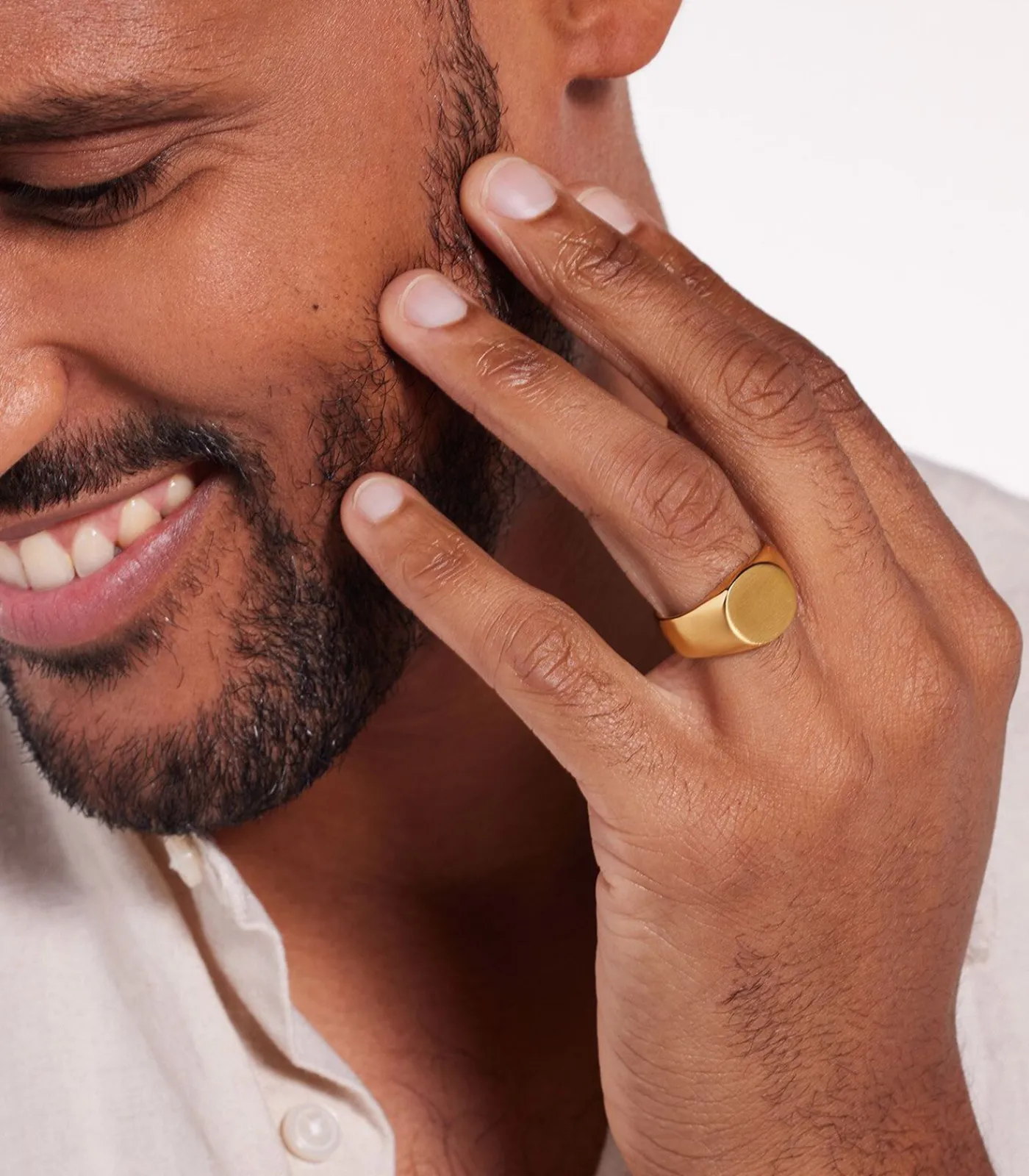 Heren Lucardi Ring Staal - goudkleurig