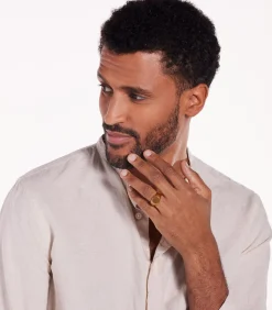 Heren Lucardi Ring Staal - goudkleurig