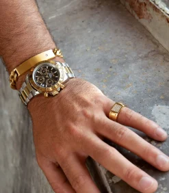 Heren Lucardi Ring Staal - goudkleurig