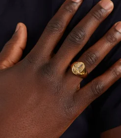 Heren Lucardi Ring Staal - goudkleurig