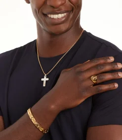 Heren Lucardi Ring Staal - goudkleurig