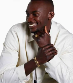 Heren Lucardi Ring Staal - goudkleurig