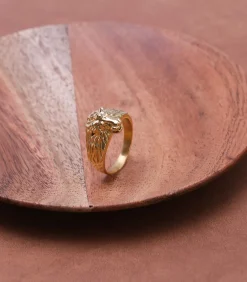 Heren Lucardi Ring Staal - goudkleurig