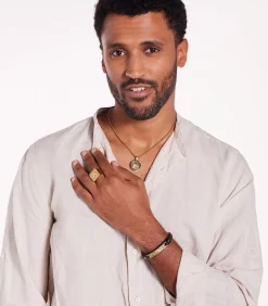 Heren Lucardi Ring Staal - goudkleurig