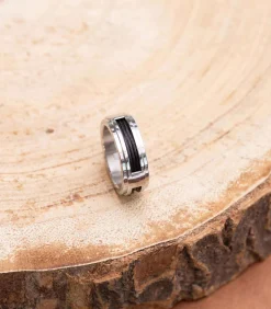 Heren Lucardi Ring Staal - zilverkleurig