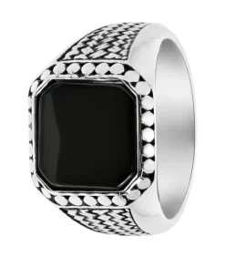 Heren Lucardi Ring Staal - zilverkleurig