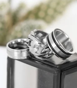 Sale Ring Staal - zilverkleurig Heren Ringen