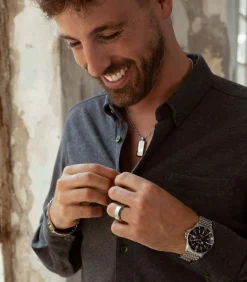 Heren Lucardi Ring Staal - zilverkleurig