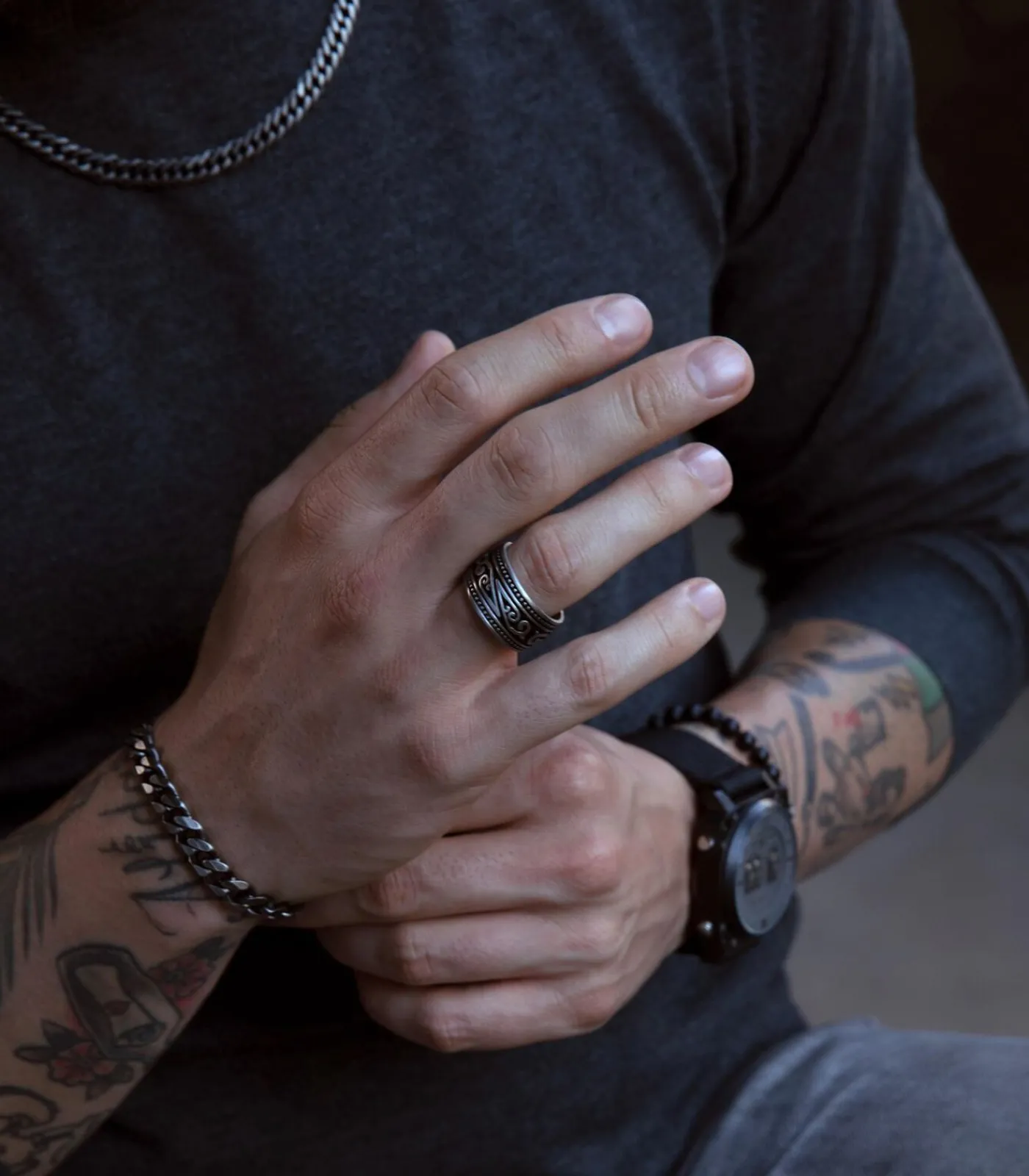 Outlet Ring Staal - zilverkleurig Heren Ringen