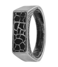 Heren Lucardi Ring Staal - zilverkleurig