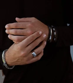 Heren Lucardi Ring Staal - zilverkleurig