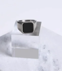 Heren Lucardi Ring Staal - zilverkleurig