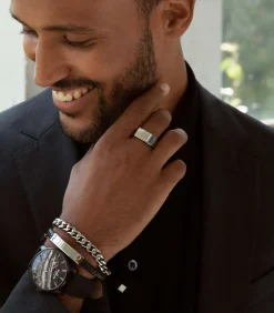 Sale Ring Staal - zilverkleurig Heren Ringen