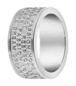 Heren Lucardi Ring Staal - zilverkleurig