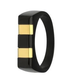 Heren Lucardi Ring Staal - zwart