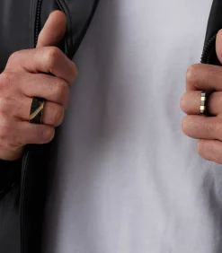 Heren Lucardi Ring Staal - zwart