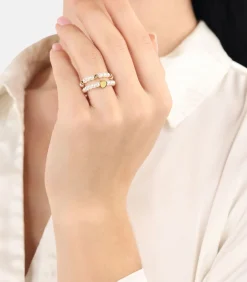 DAMES Amor Ring voor dames, roestvrij staal, glaskraal | hartje