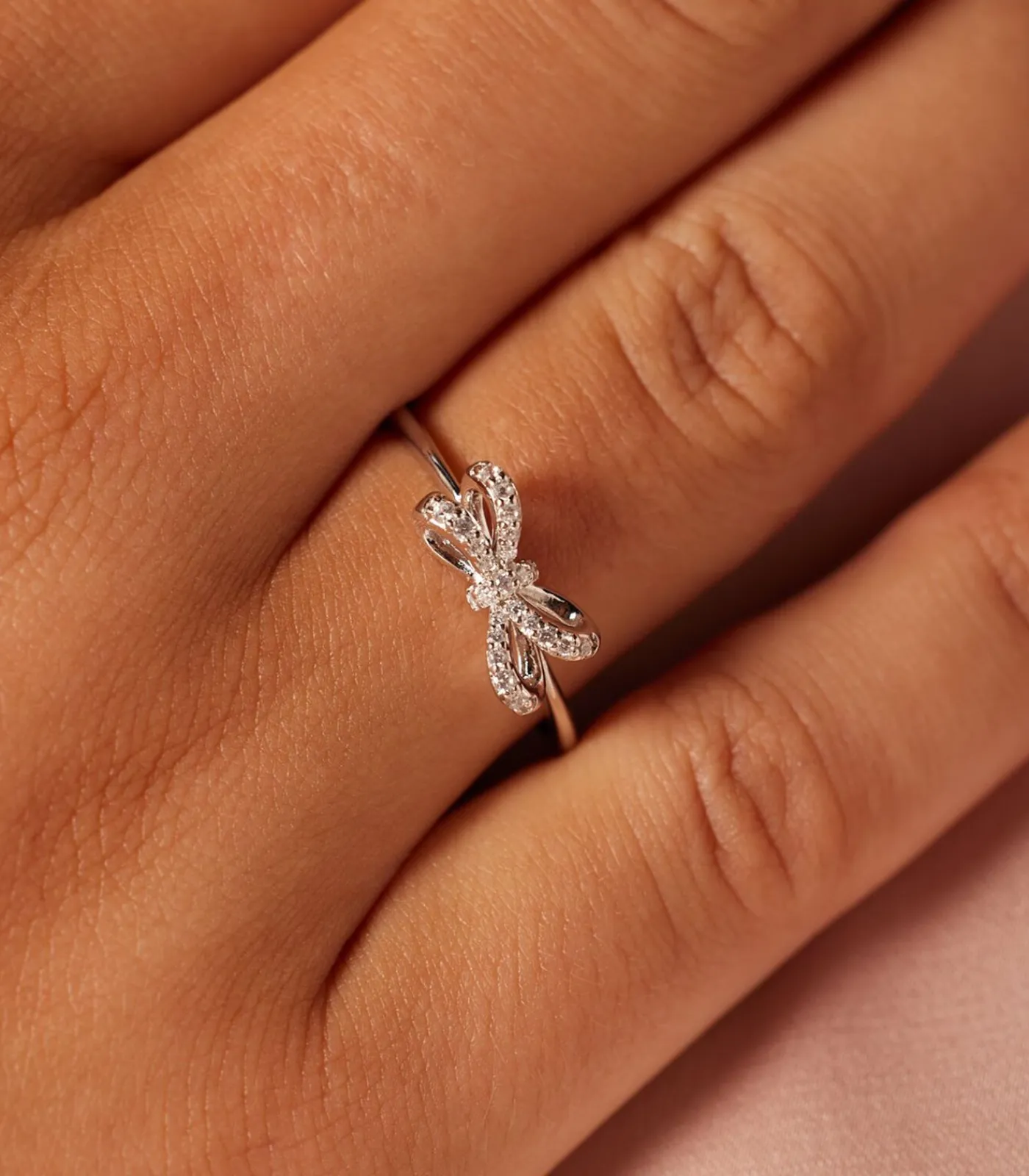 Ring Zilver - Strikje DAMES Ringen