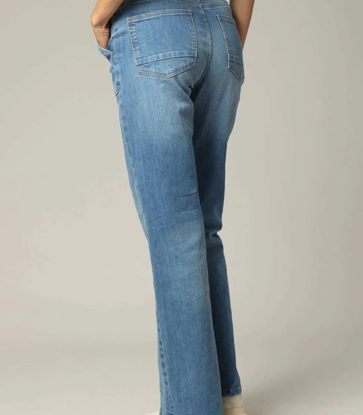 DAMES Deeluxe RIO - Blauwe denim flare jeans met ritssluiting