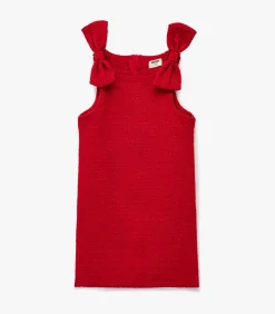 Online Rode Mouwloze Kinderjurk met Strikdetails Kinderen Kleedjes