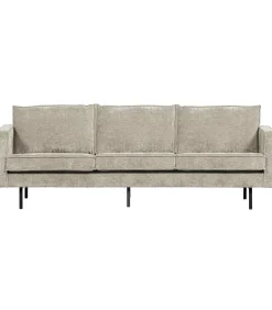 Best Rodeo Zits Bank - Ribstof - Donkerzand - 85x277x86 Zetels