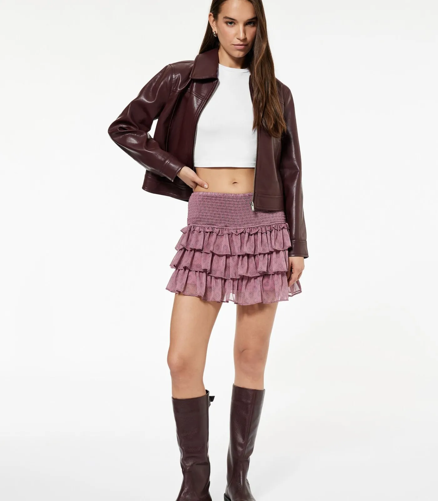 Rokshort Met Volants En Guipure Detail DAMES Rokken