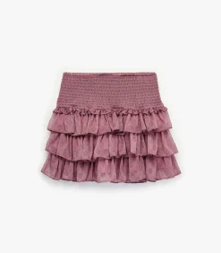 Rokshort Met Volants En Guipure Detail DAMES Rokken