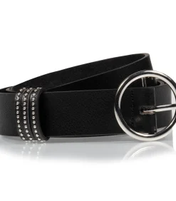 Discount Ronde, generfde damesriem Zwart DAMES Riemen