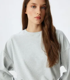 Discount Ronde kraag Lange mouw Pyjama'S Gebreide Top DAMES Loungewear