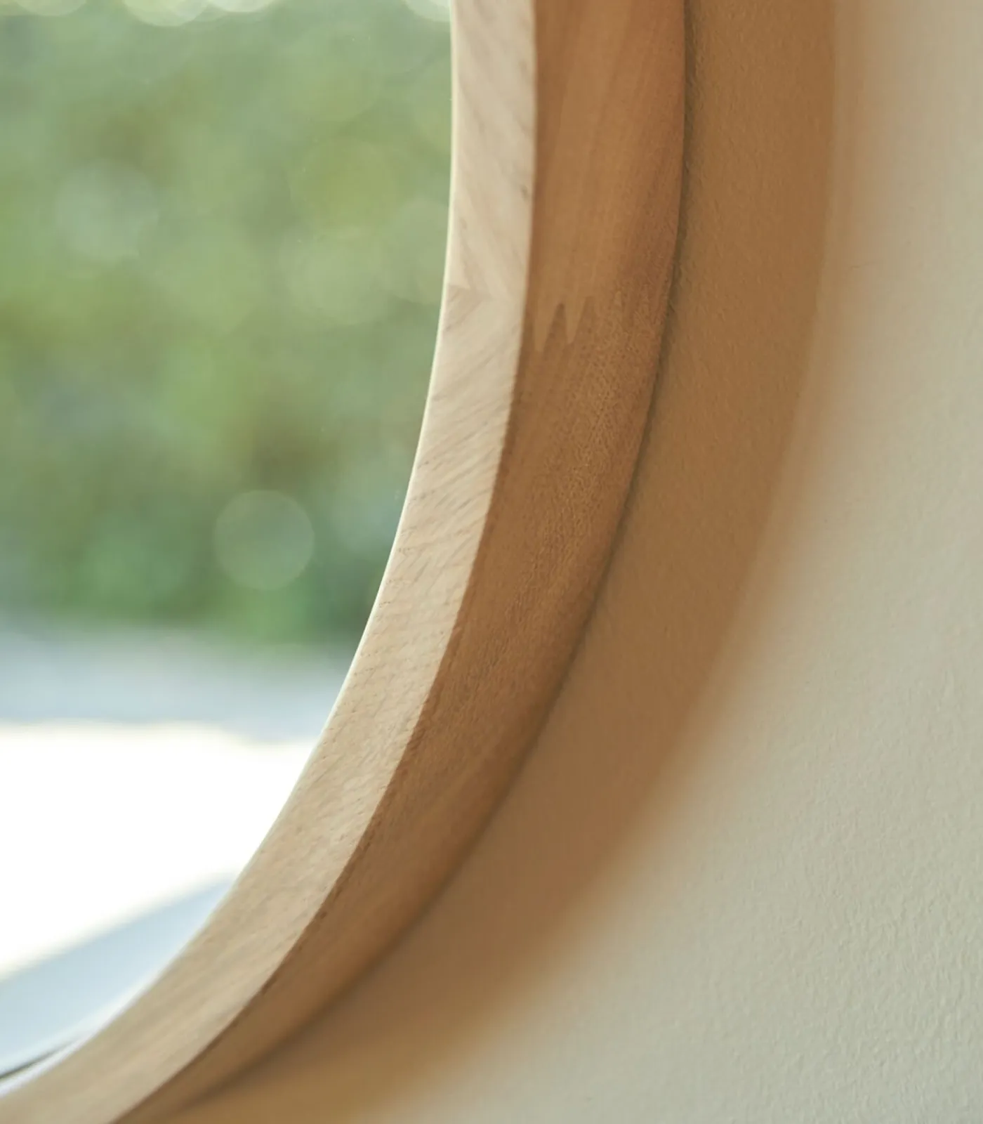 Tikamoon Ronde massief eiken spiegel 50x50 Fanie