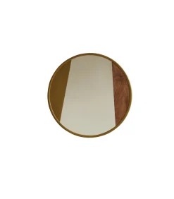 Discount Ronde spiegel van metaal en hout 60 cm Andrea Spiegels