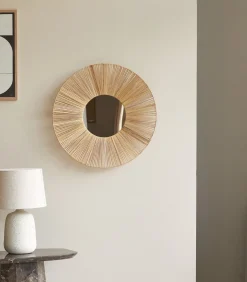 Best Ronde spiegel van natuurvezel 60 cm Iris Spiegels