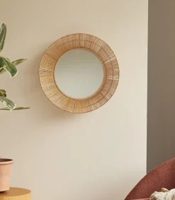 Hot Ronde spiegel van natuurvezel 60 cm Rosie Spiegels
