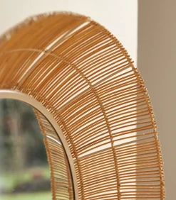 Hot Ronde spiegel van natuurvezel 60 cm Rosie Spiegels