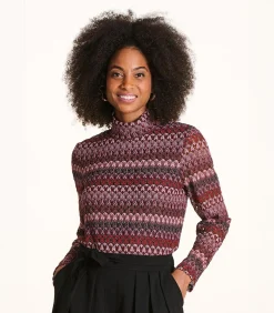 DAMES La Fée Maraboutée Rood gehaakt T-shirt met lange mouwen