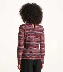 DAMES La Fée Maraboutée Rood gehaakt T-shirt met lange mouwen