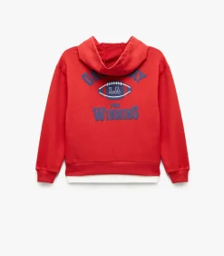 Hot Rood Jongens Sweatshirt Lange Mouwen Kapuchon Kinderen Truien & Vesten