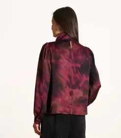 DAMES La Fée Maraboutée Rood topje met lange mouwen en print