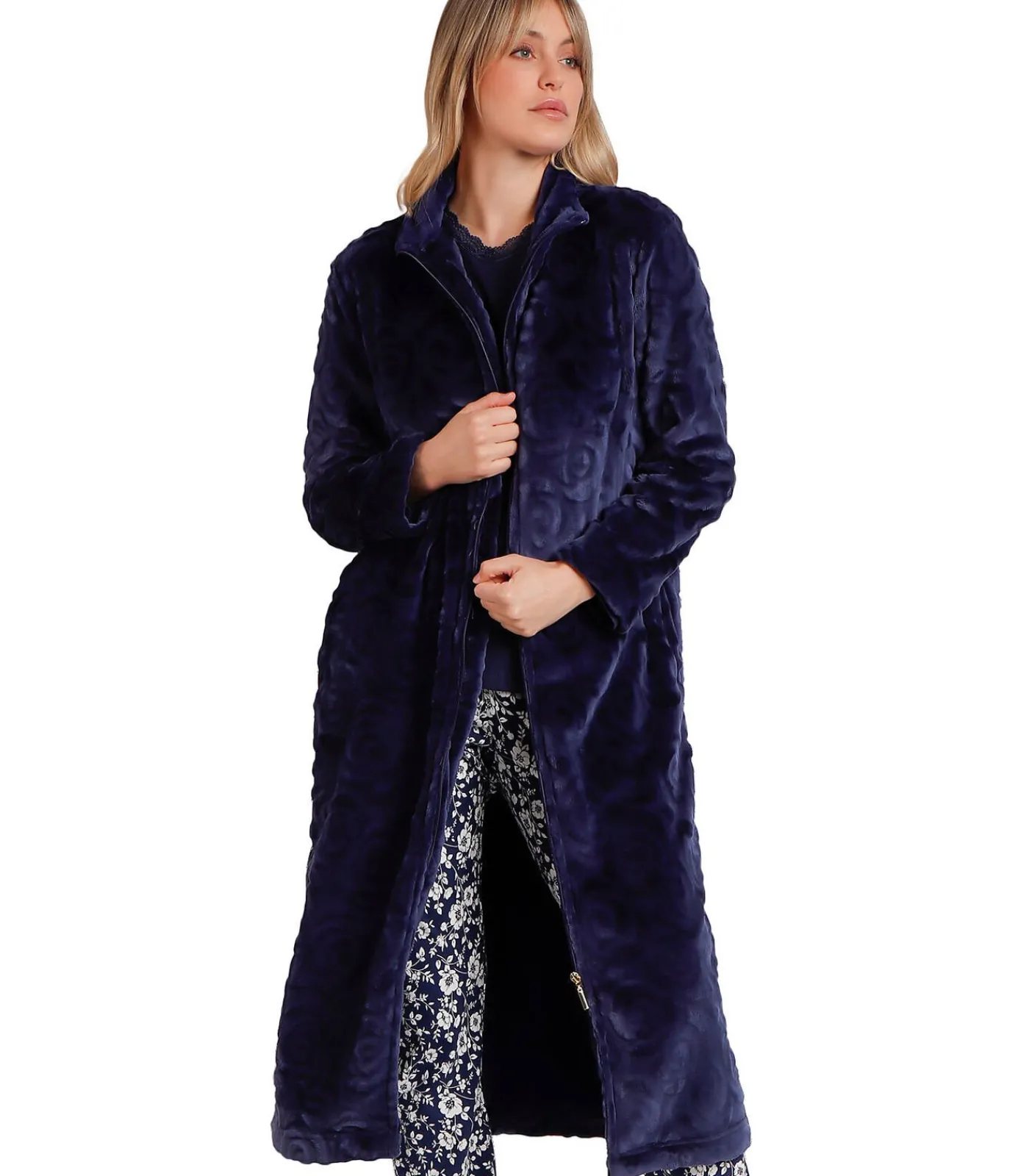 DAMES ADMAS Rosas Lange jas voor binnen Jacquard