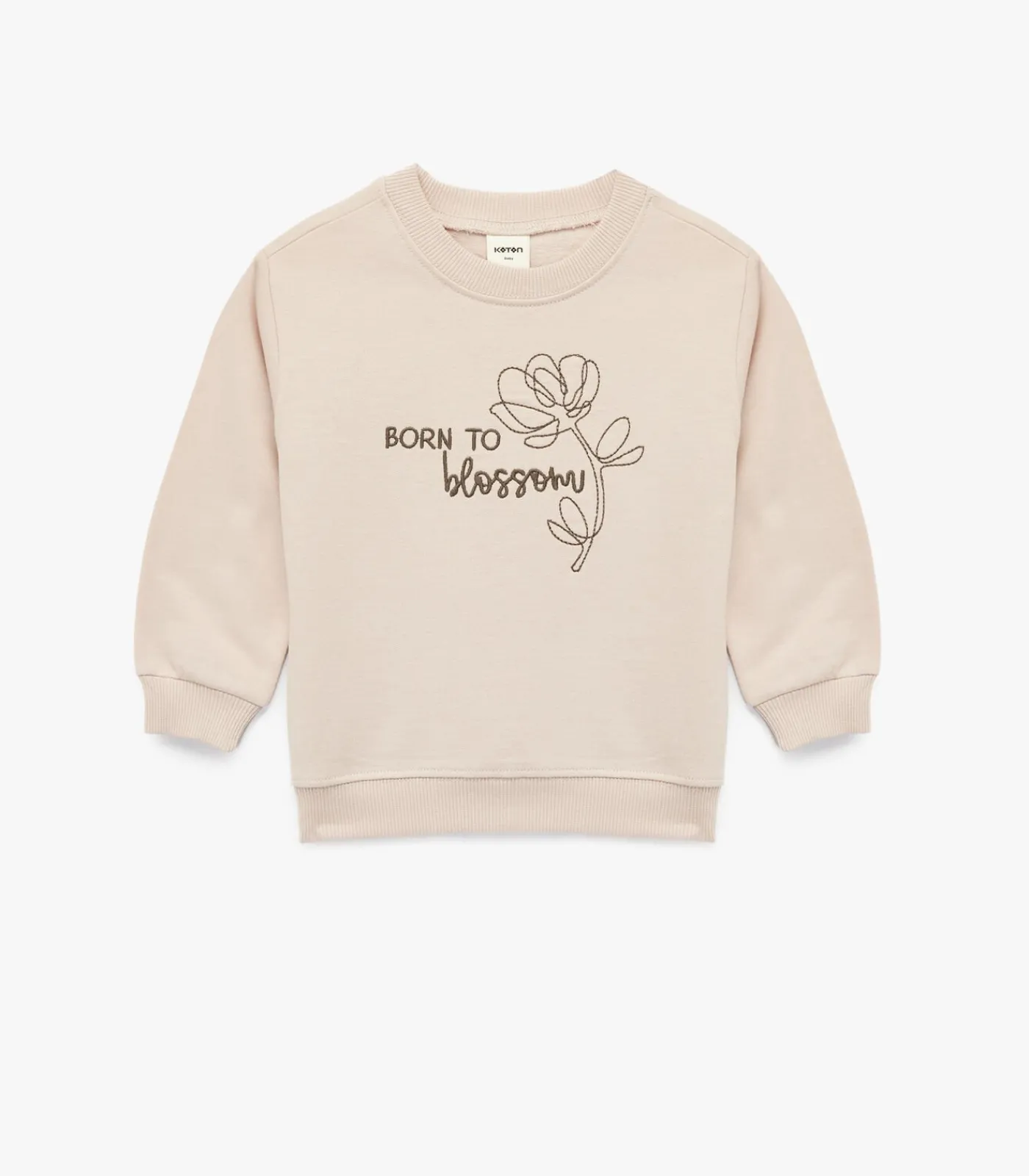 Outlet Roze Baby Sweater Lange Mouwen Borduursel Katoen Kinderen Truien & Cardigans