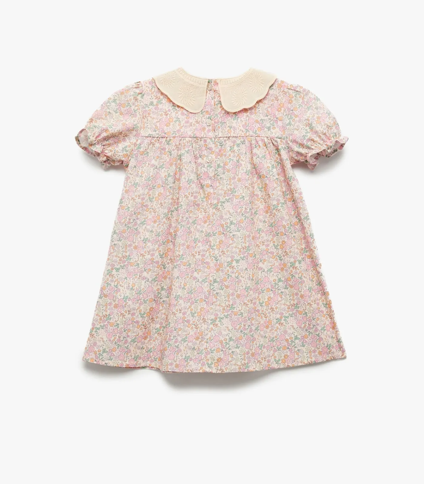 Kinderen Koton Roze Babyjurk Korte Mouwen Bloemenprint