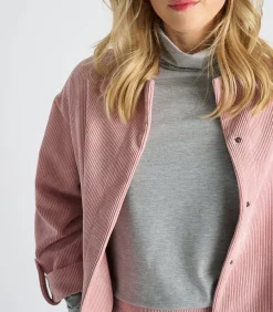 Outlet Roze bloesjasje in velours DAMES Maatpakken & Blazers