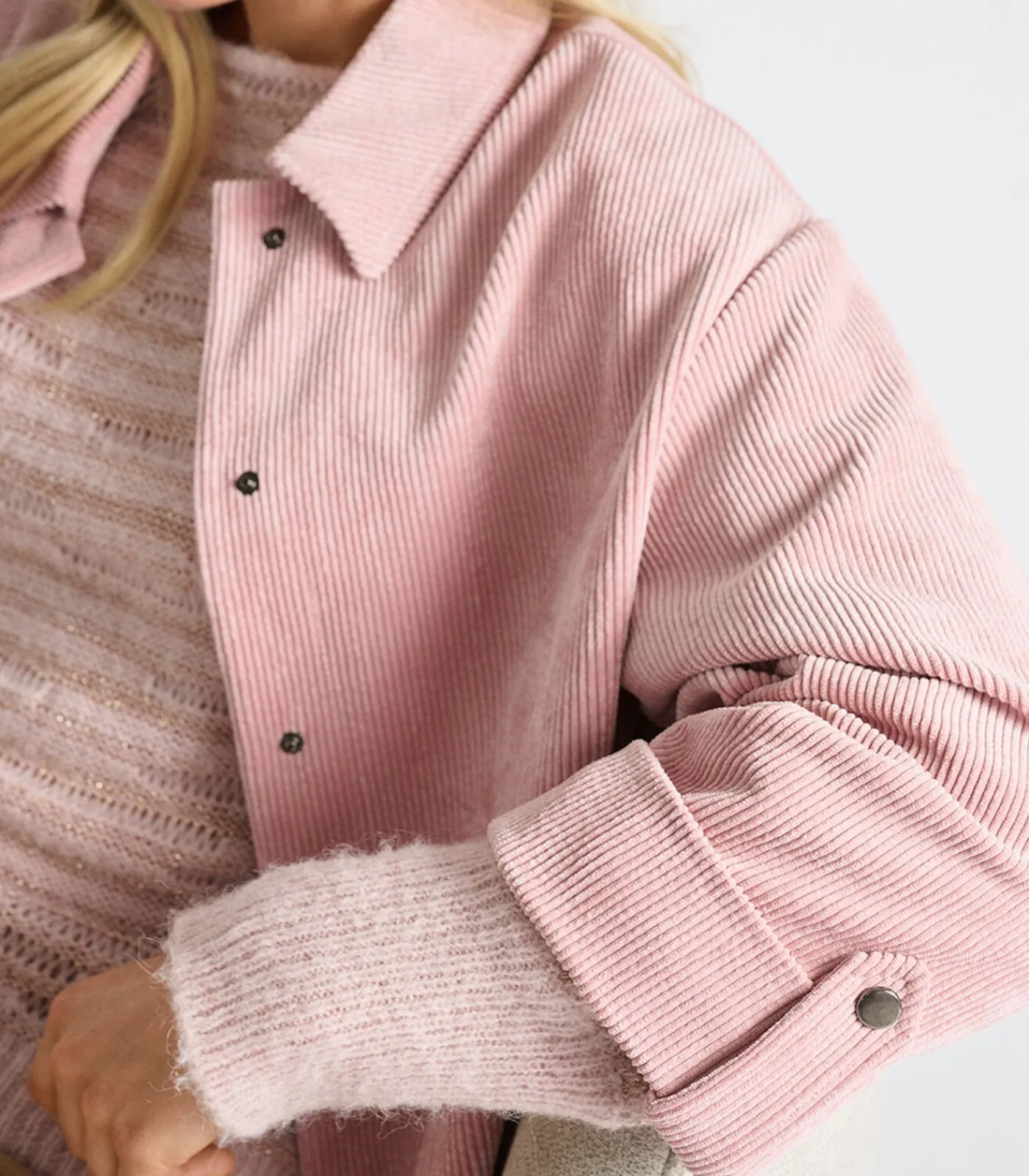 Outlet Roze bloesjasje in velours DAMES Maatpakken & Blazers